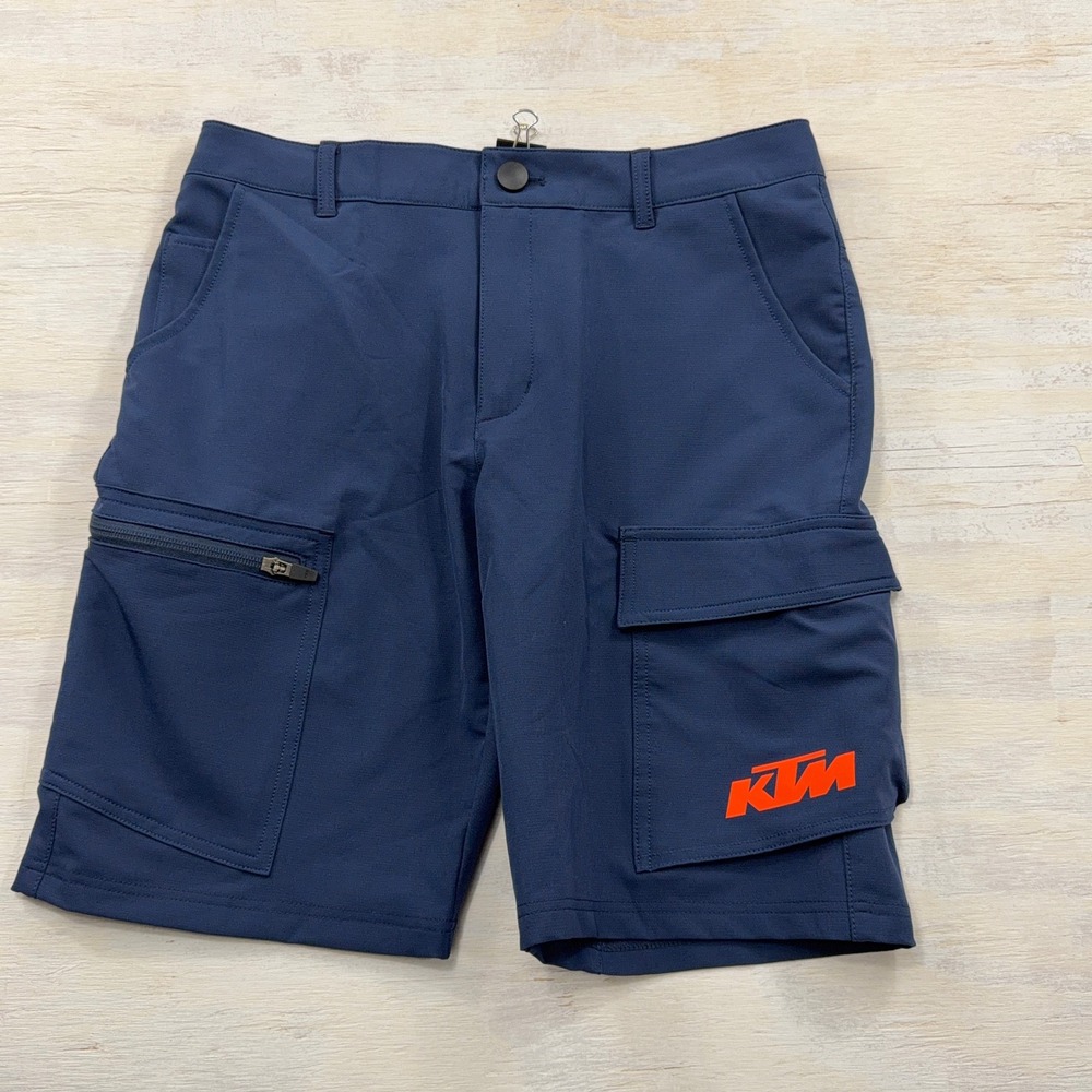 KTM Shorts Red Bull Factory Racing Medium Cargo Technical Logo Navy Blue Mens